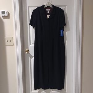 NEW Oberon Women's  Navy Short Sleeve Lined Maxi Business Dress Size 16
